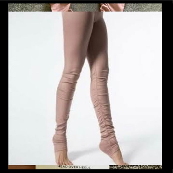 ALO Yoga Pants - Alo Yoga Head Over Heels Leggings Pink Tan Size Sml